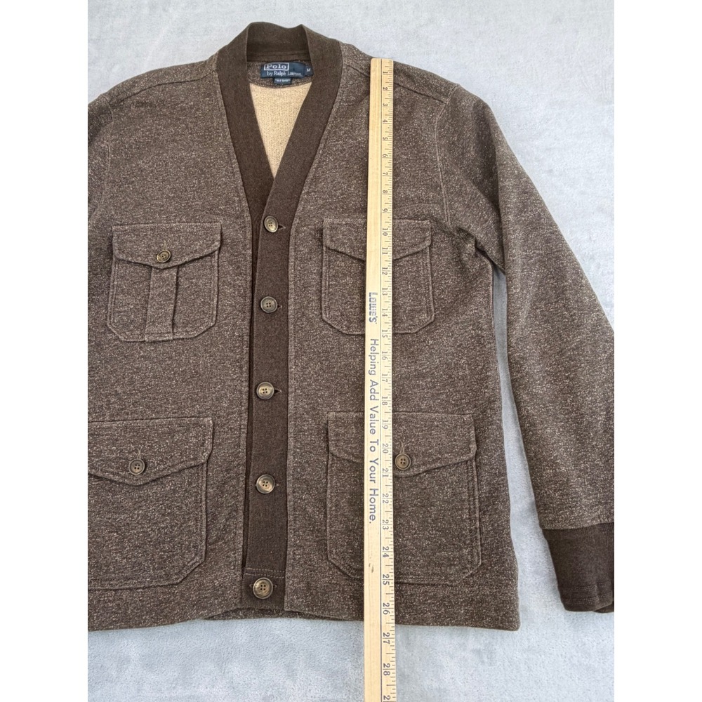 Polo Ralph Lauren Mens French Terry Utility Safari Cardigan Cargo M Cabin Preppy - Picture 6 of 6
